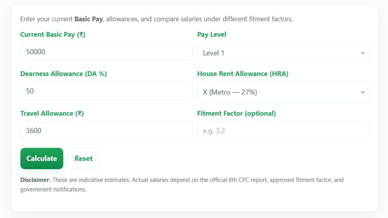 8th Pay Commission Salary Calculator